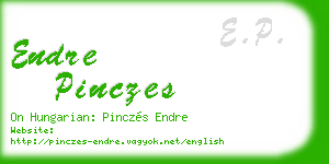 endre pinczes business card
