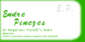 endre pinczes business card